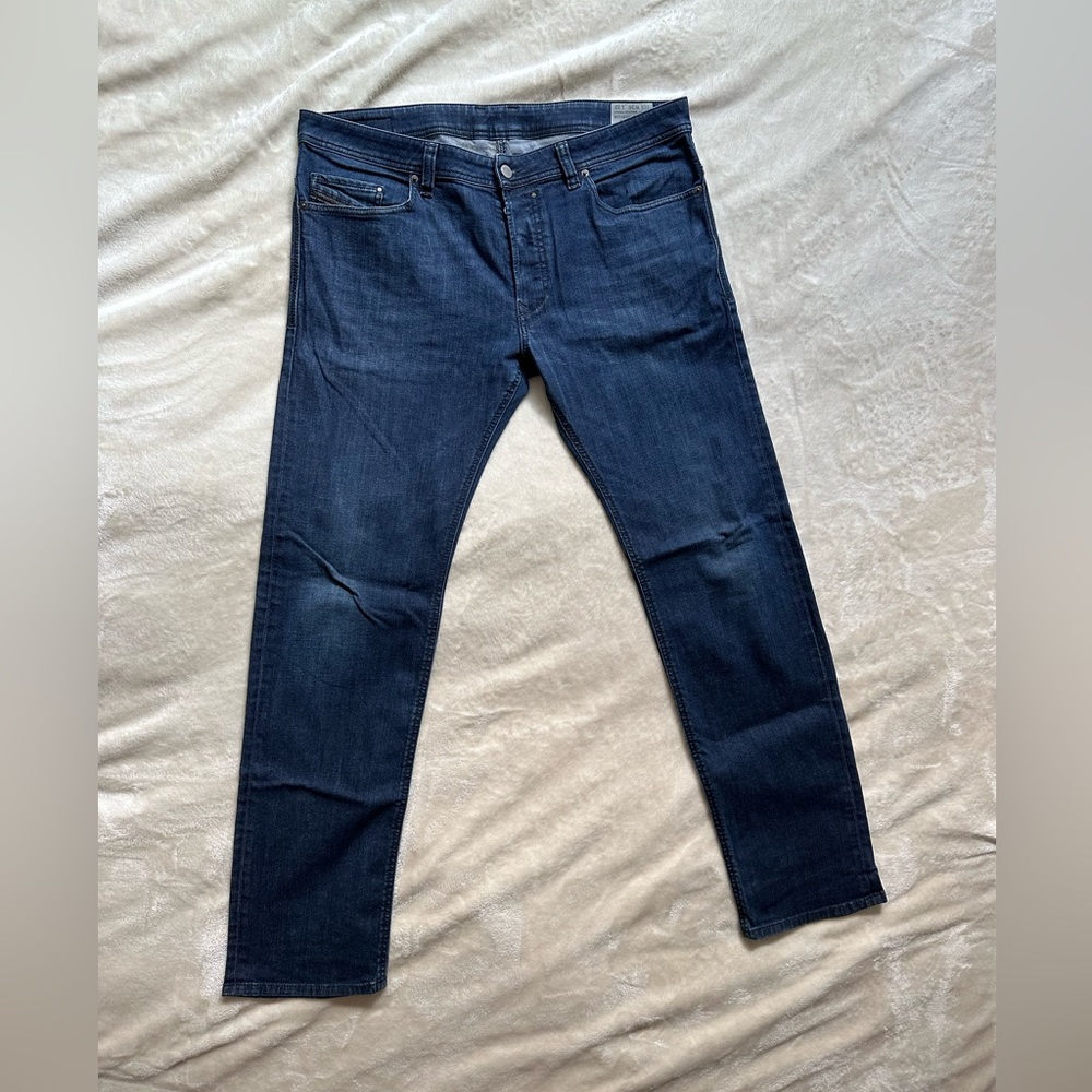 Diesel Safado Slim Straight Stretch Jeans with Button Zip